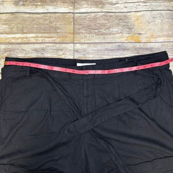 Torrid Black Linen Blend Belted Shorts Plus Sz 22 - Picture 3 of 7